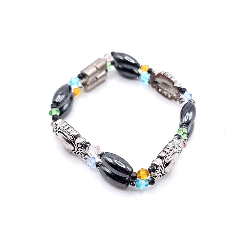 Hematite Crystal Double Strand Bracelet